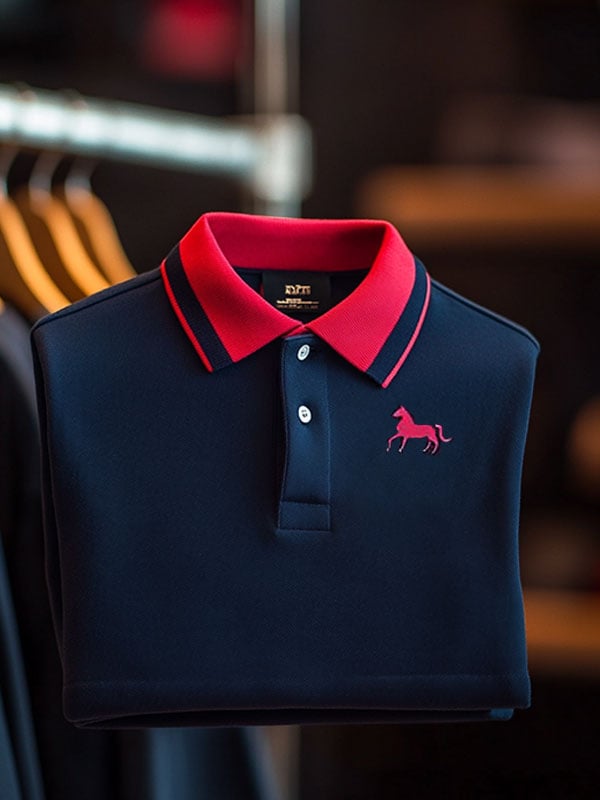 Camisa polo ejecutivo solapa de manga corta para hombre