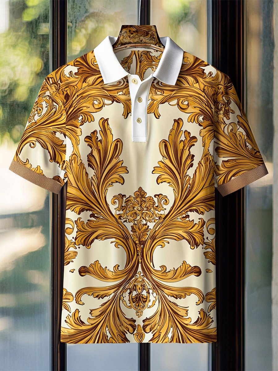 Camisa polo casual ejecutivo Palace Style Button de manga corta para hombre