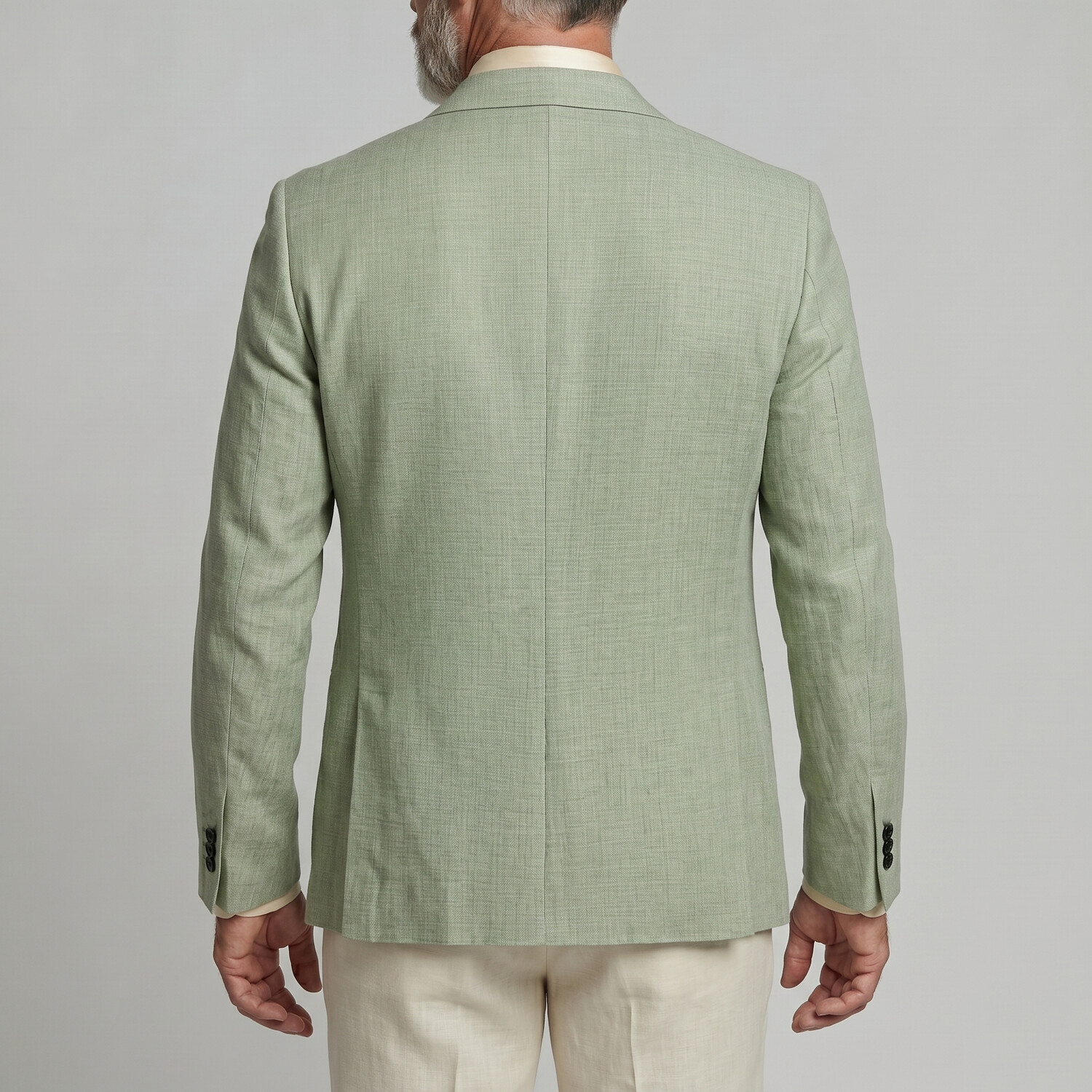 Saco ejecutivo casual Green Welt Pocket Notch Lapel de manga larga para hombre