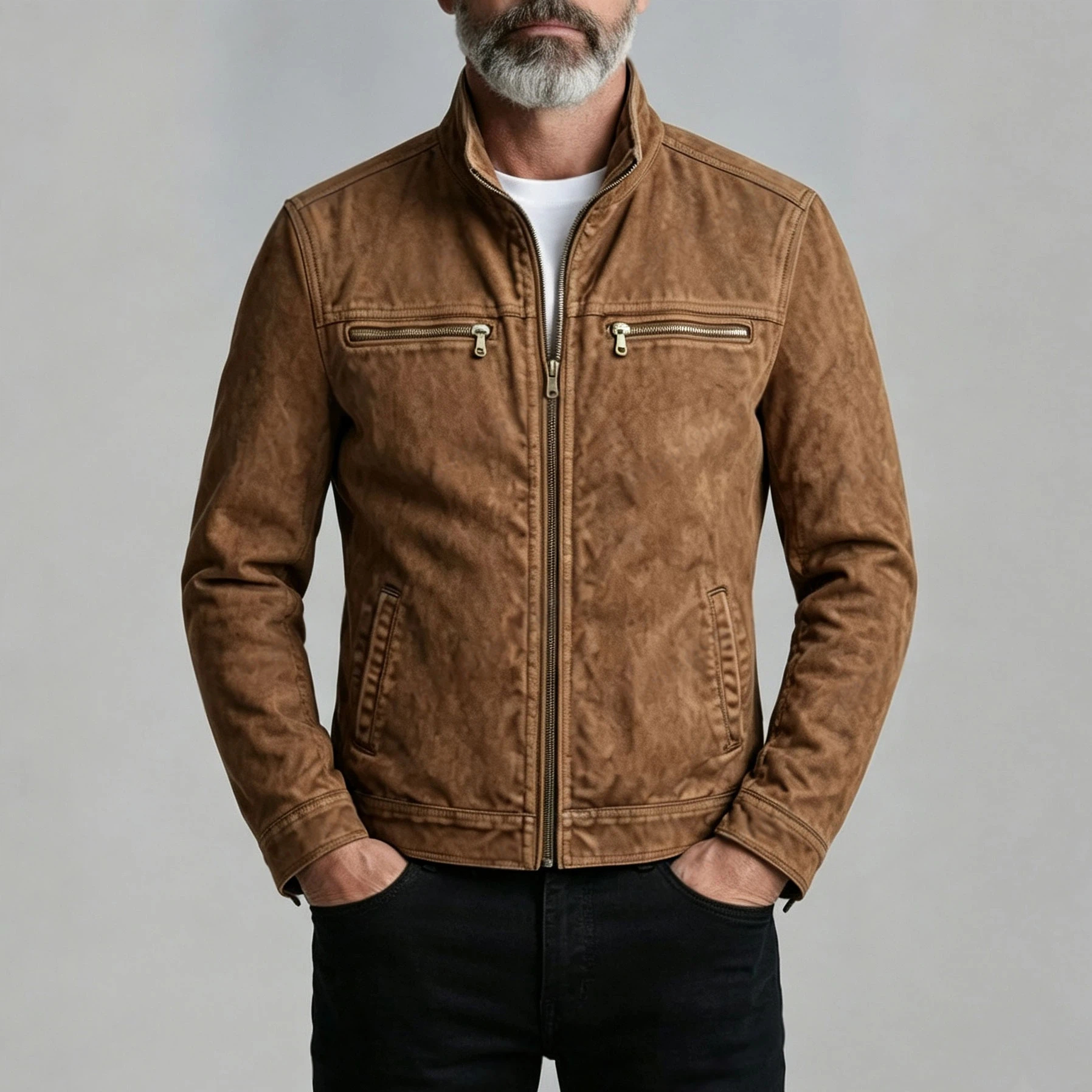 Chaqueta casual vintage de manga larga para hombre