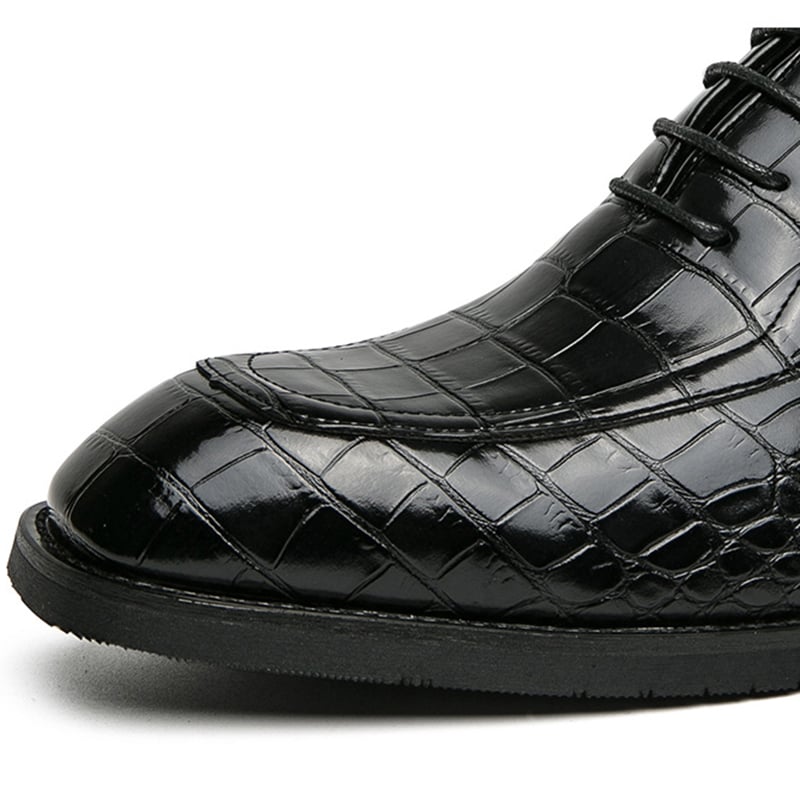 ejecutivo Lace Up Oxford zapatos para hombre Formal Square Toe Leather zapatos
