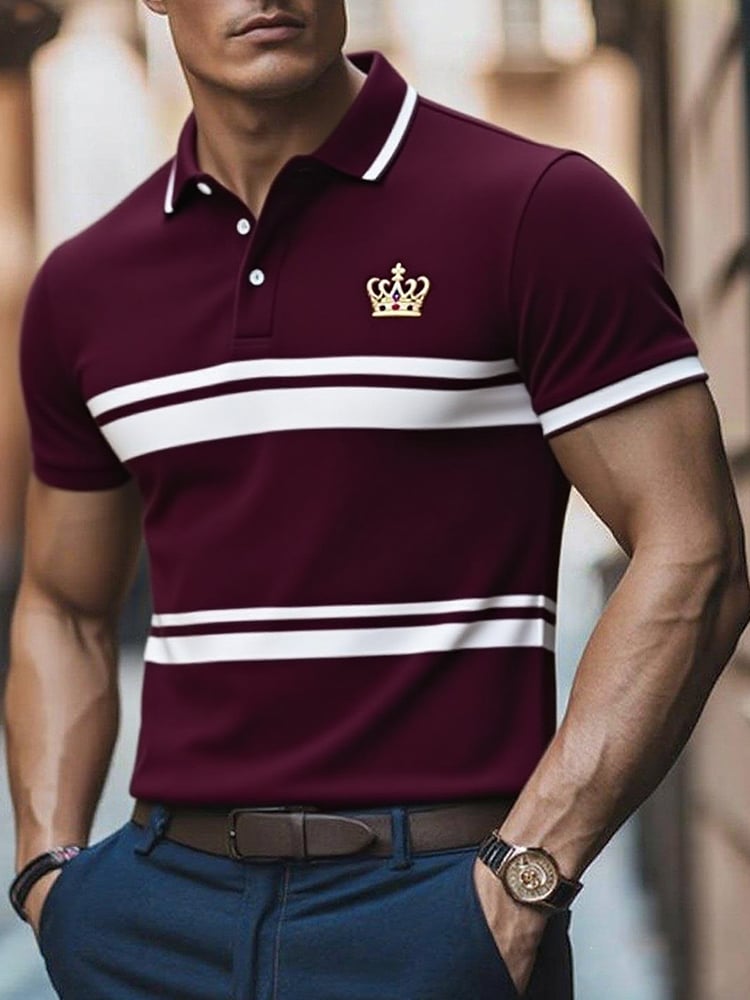 Camisa polo ejecutivo casual Button de manga corta para hombre