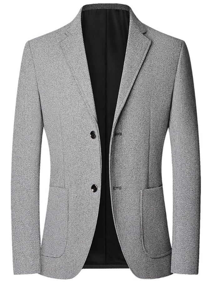 para hombre Work Office Notched Collar Solid Regular Fit saco