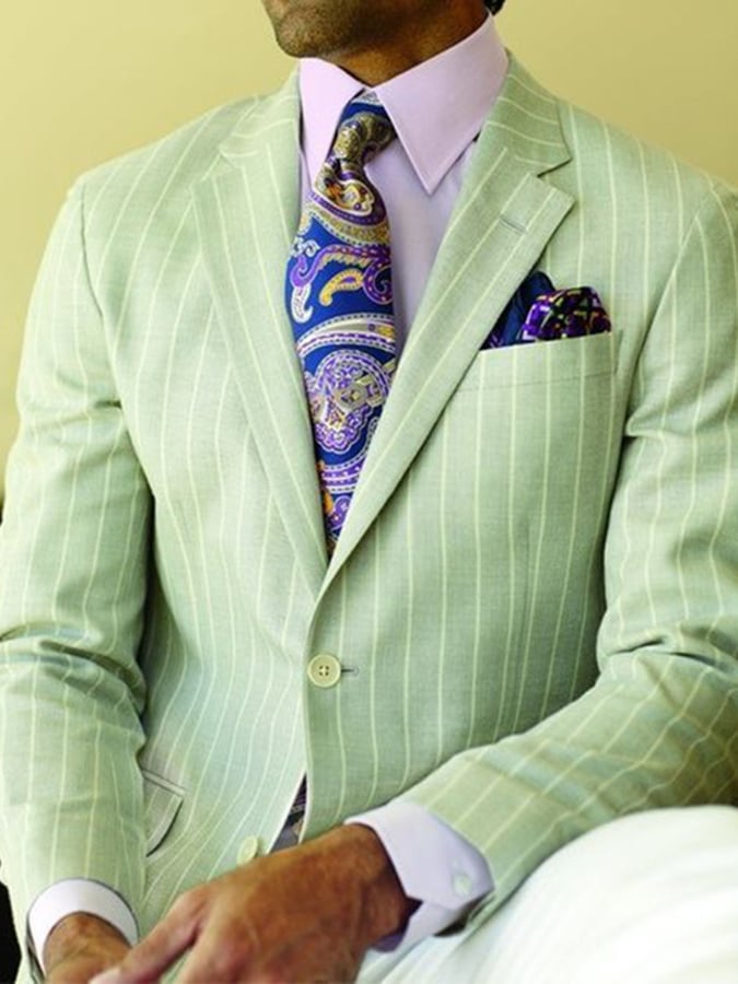 Chaqueta retro Single Breasted a rayas Gentleman ejecutivo Suit para hombre