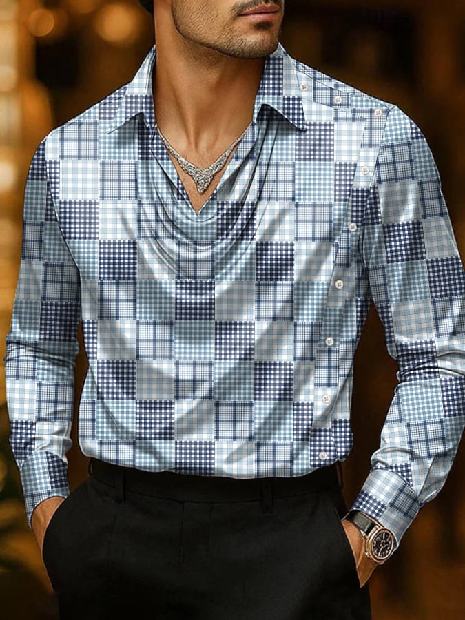 Camisa ejecutivo casual satén para hombre
