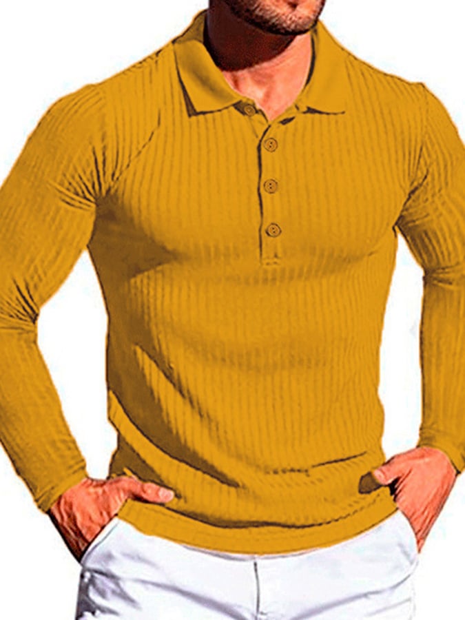 Casual Sports elástico Vertical rayas Polo Knicamiseta