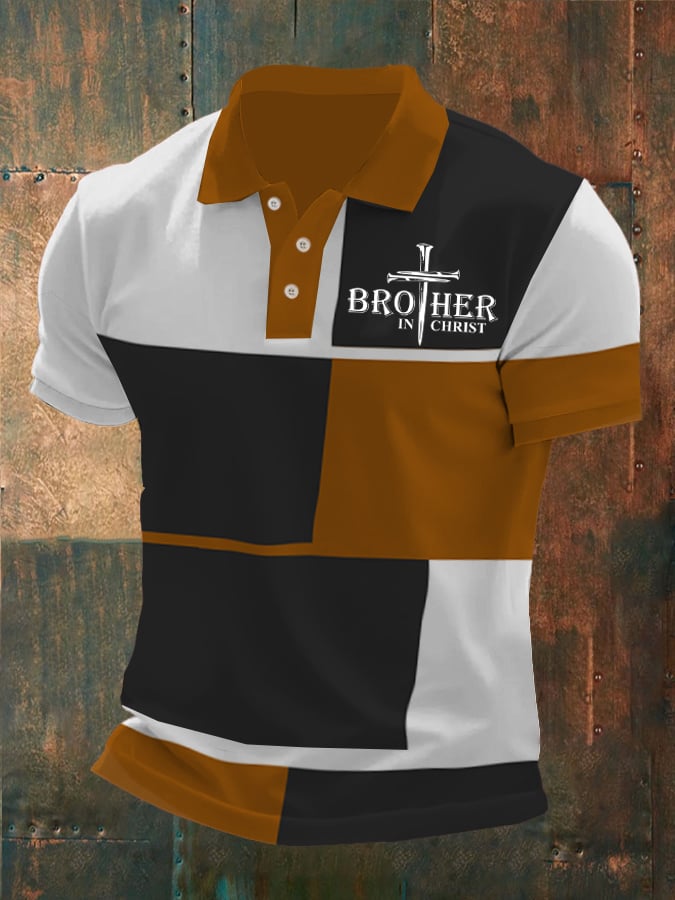 Camisa polo Brother In Christ estampado Contrast para hombre