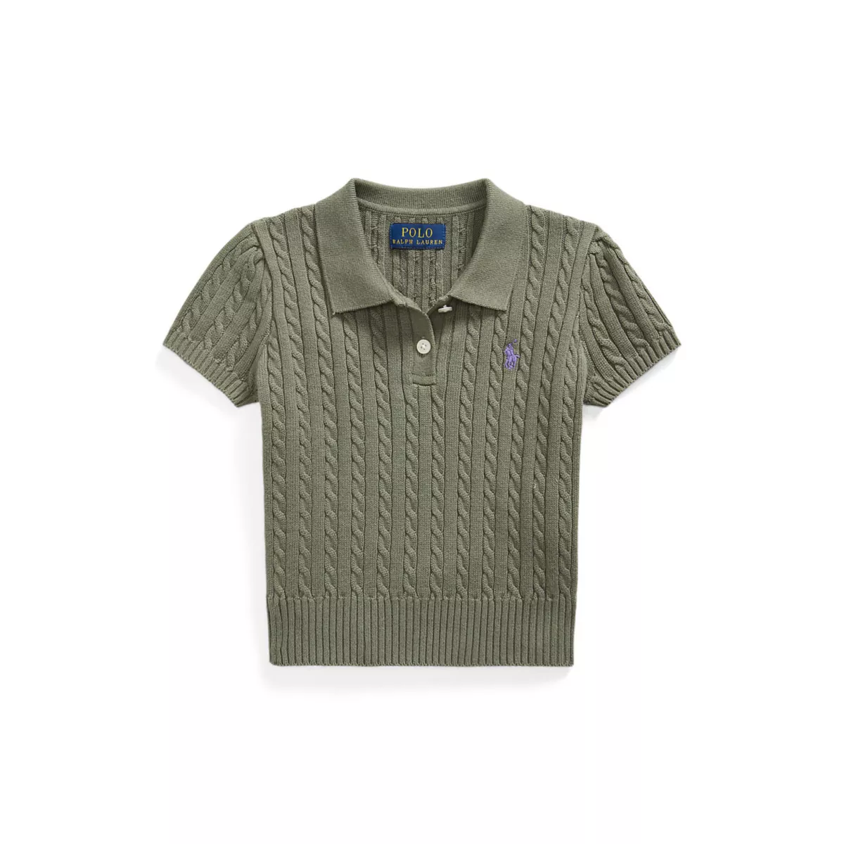 Girls 2-6x Mini-Cable Cotton Polo Sweater - 1