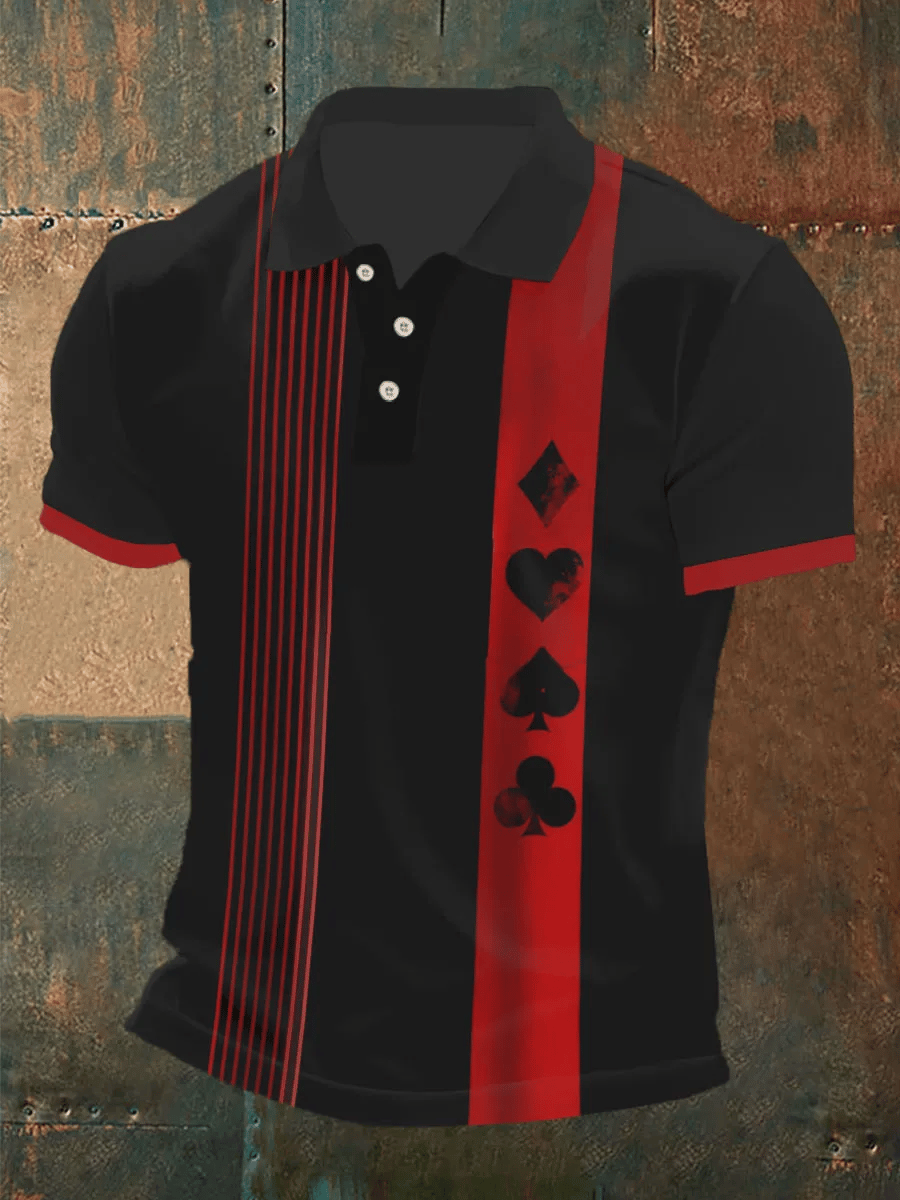 Camisa polo Poker estampado para hombre
