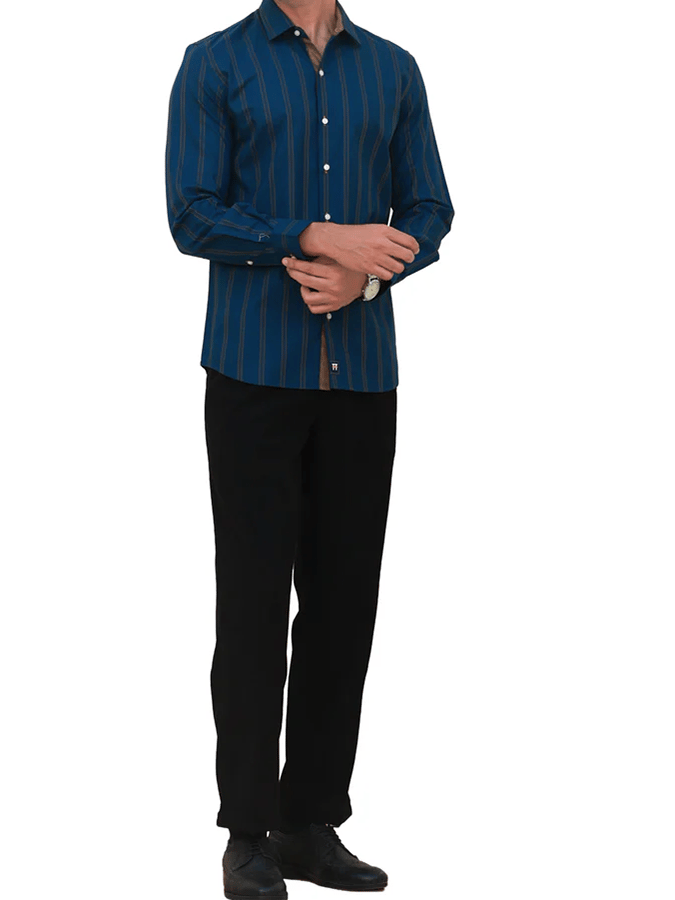Camisa a rayas ejecutivo casual para hombre