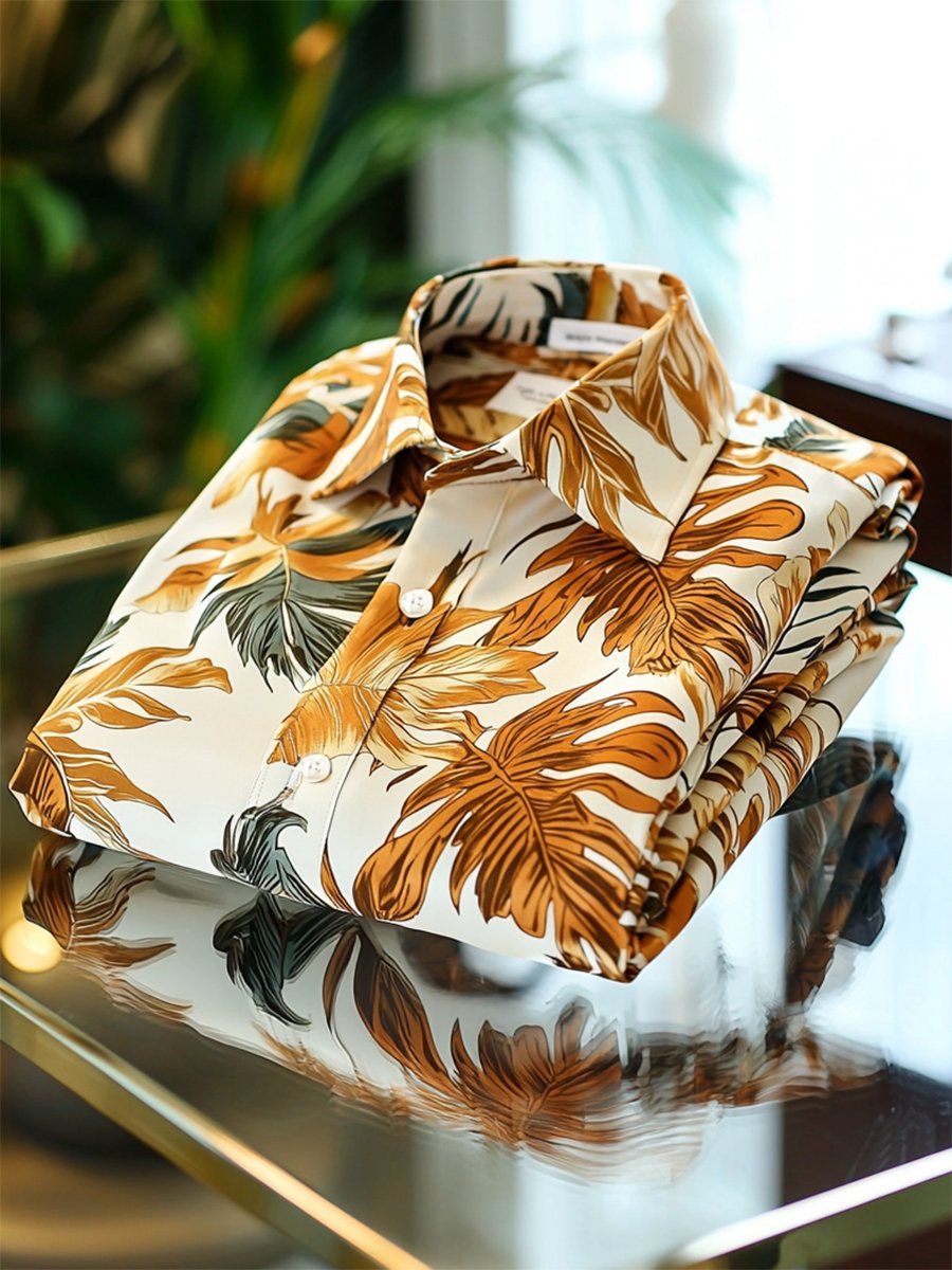 Camisa satén Luxe de manga larga con botones para hombre