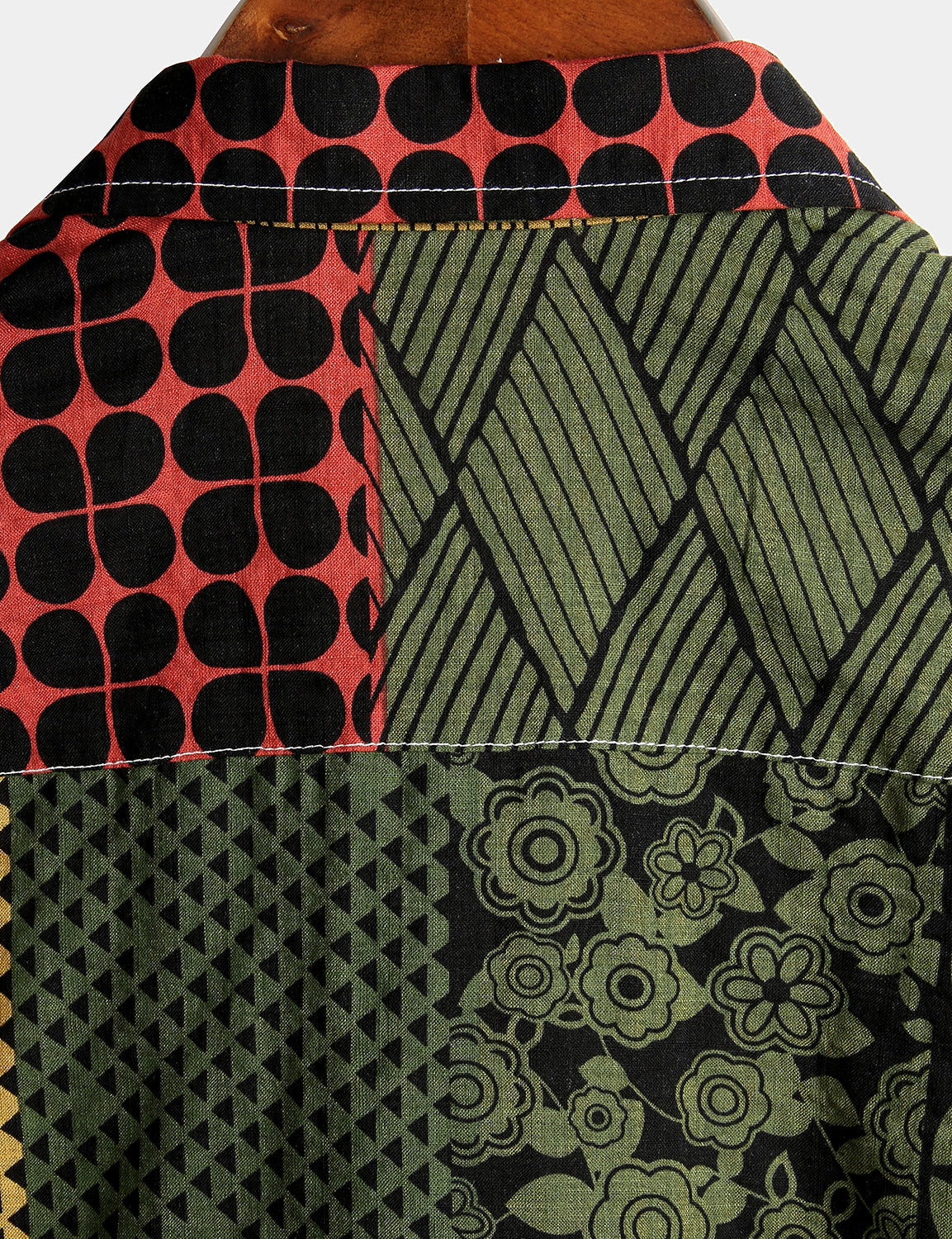 Camisa Geometric estampado Beach de manga corta para hombre