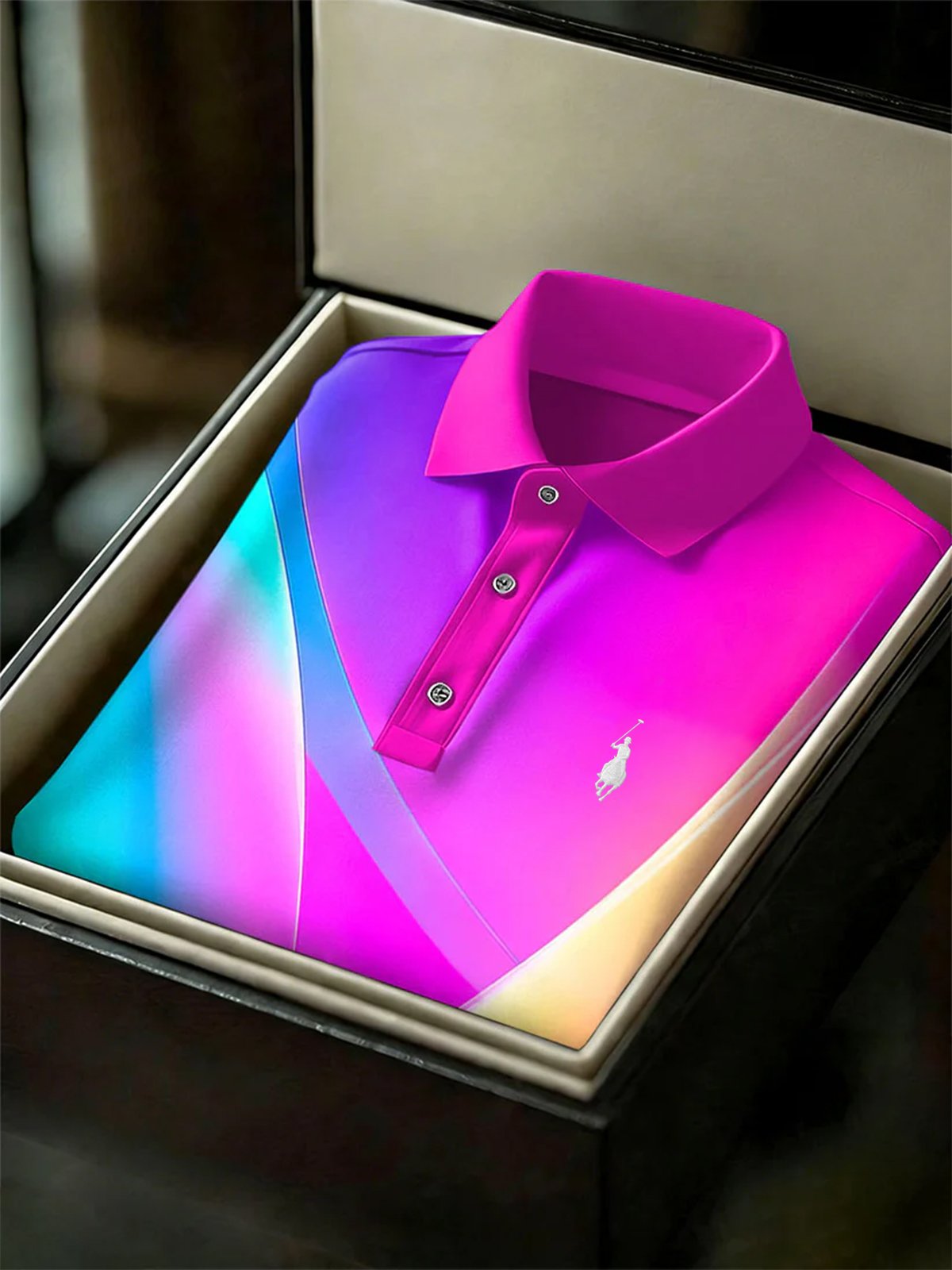 Camisa polo ejecutivo Style estampado de manga corta para hombre