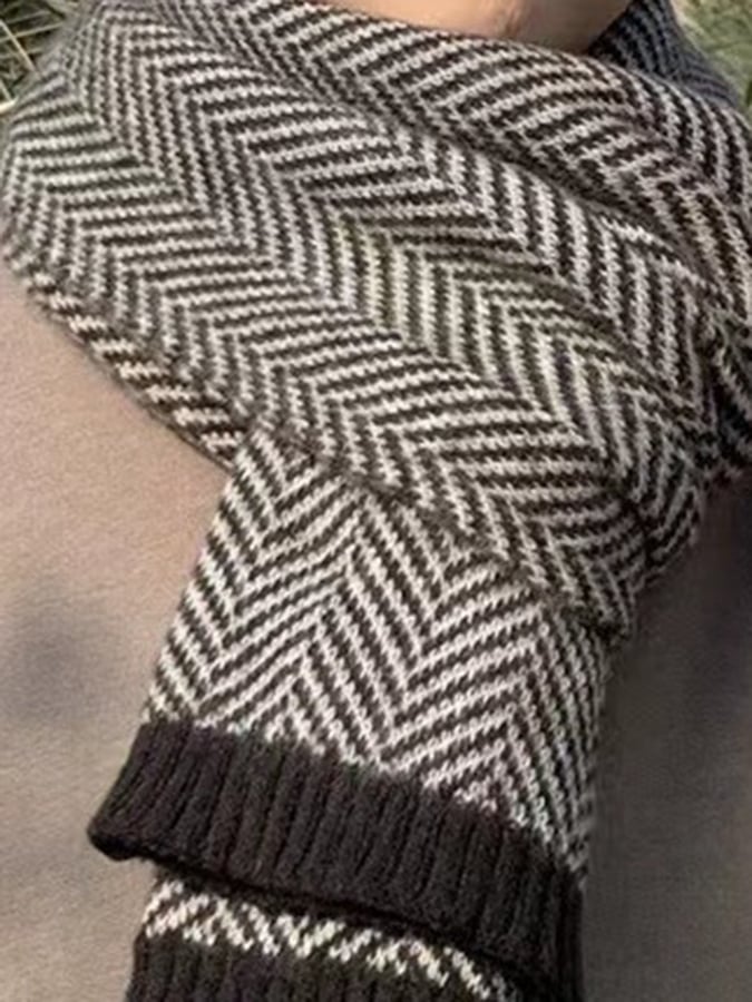 De modaable And Versatile Herringbone Design Warm And Thickened Scarf para hombre
