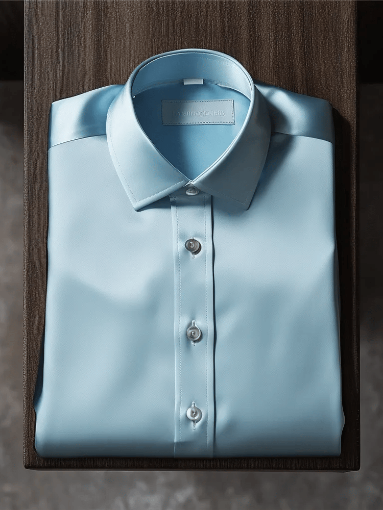 Camisa satén Luxe de manga larga con botones para hombre