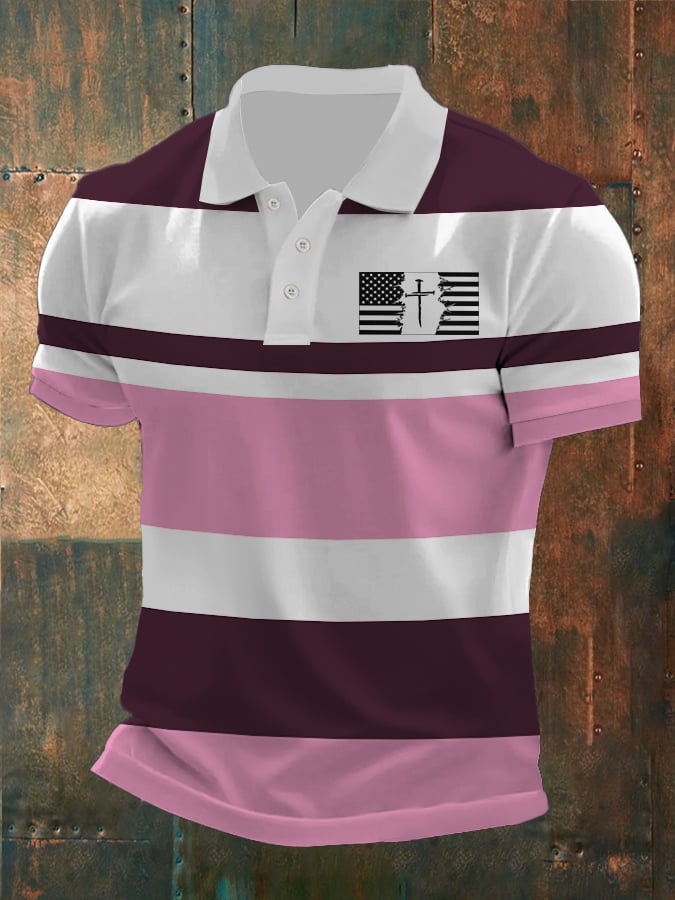 Casual Contrast Color Faith Polo para hombre