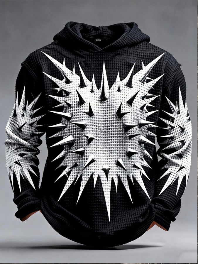 Sudadera retro en bloques de color estampado cierre para hombre