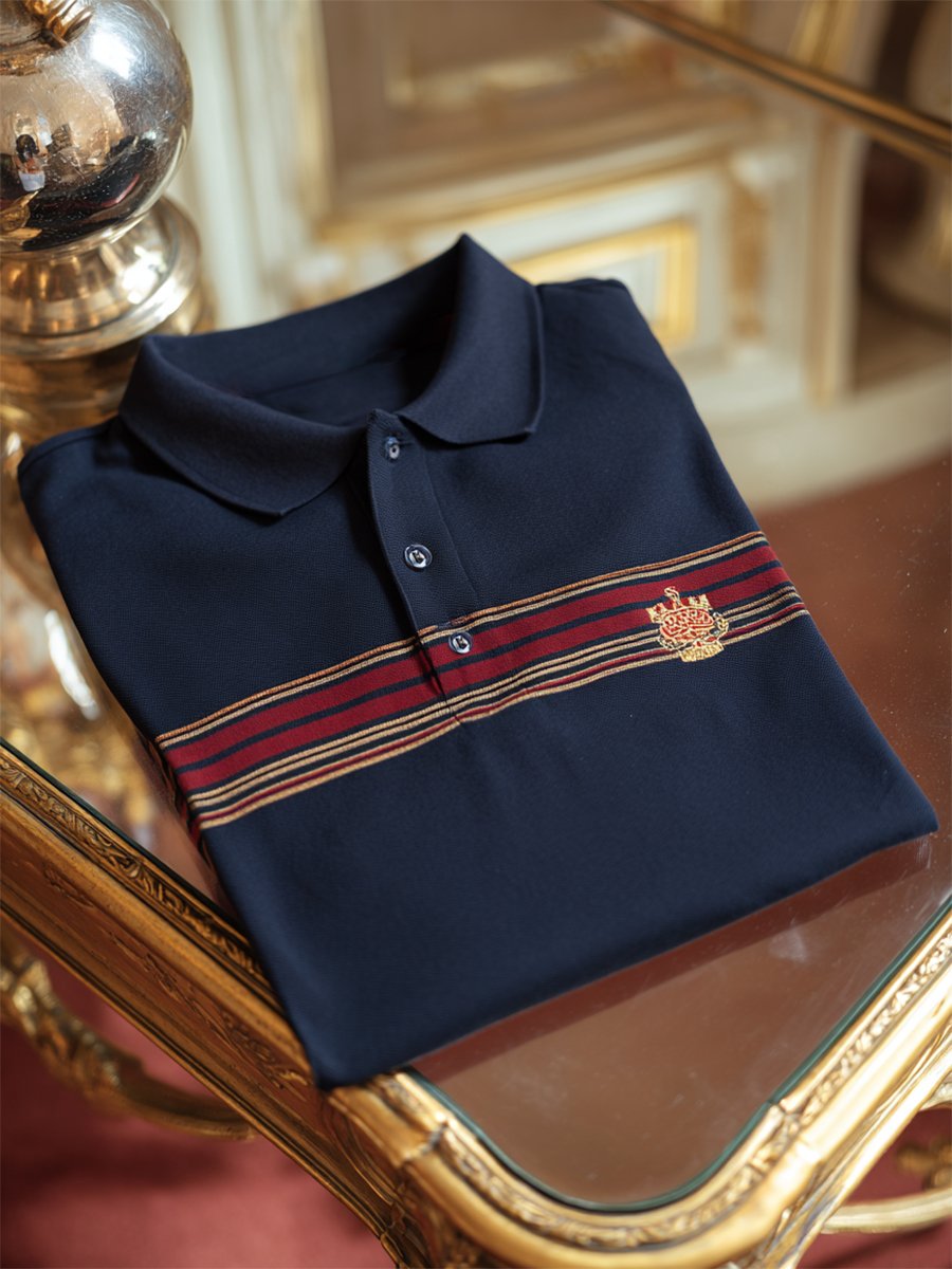 Camisa polo vintage ejecutivo de manga larga para hombre