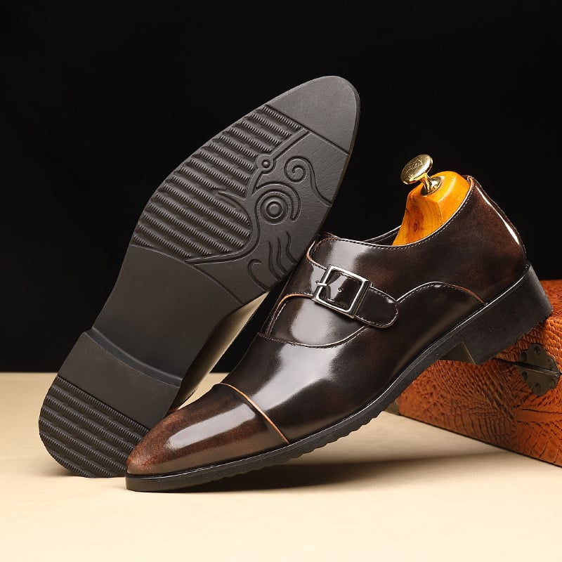 Zapatos Black Pointed Toe European And American British Style ejecutivo para hombre