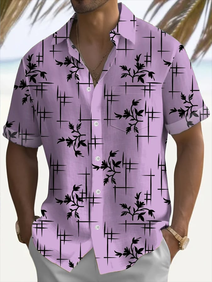 Camisa estampado Resort casual para hombre