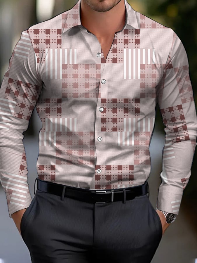 Ejecutivo Style geométrico Princamiseta para hombre
