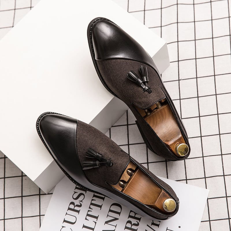 Zapatos retro ejecutivo casual Tassel cuero