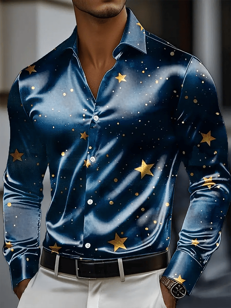Camisa vintage de manga larga para hombre