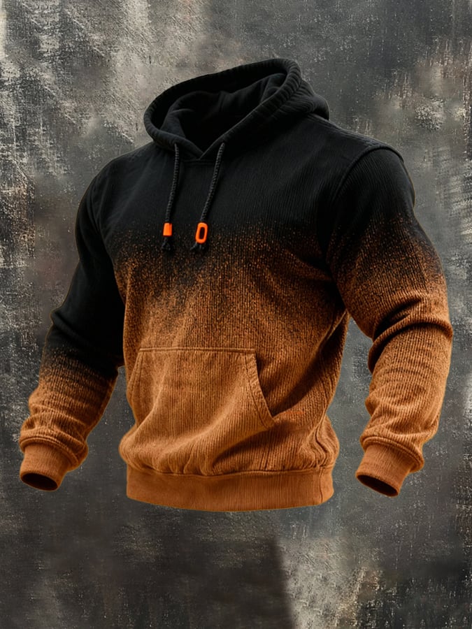 Sudadera retro degradado Hooded para hombre