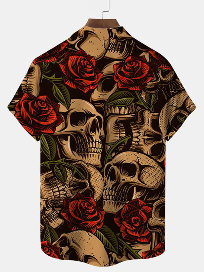 Camisa Woven Skull estampado casual