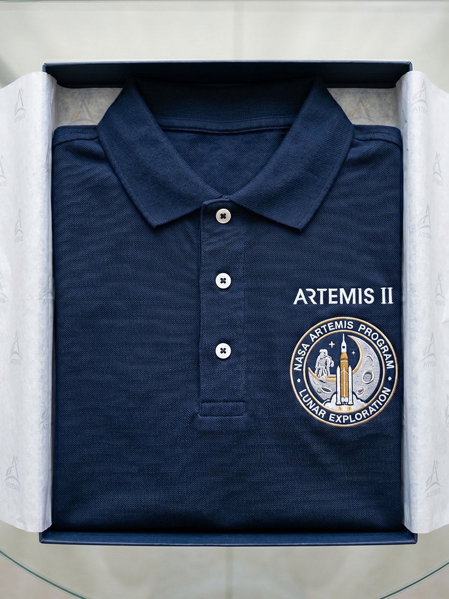 Camisa polo Artemis II Commemorative Edition casual de manga corta para hombre