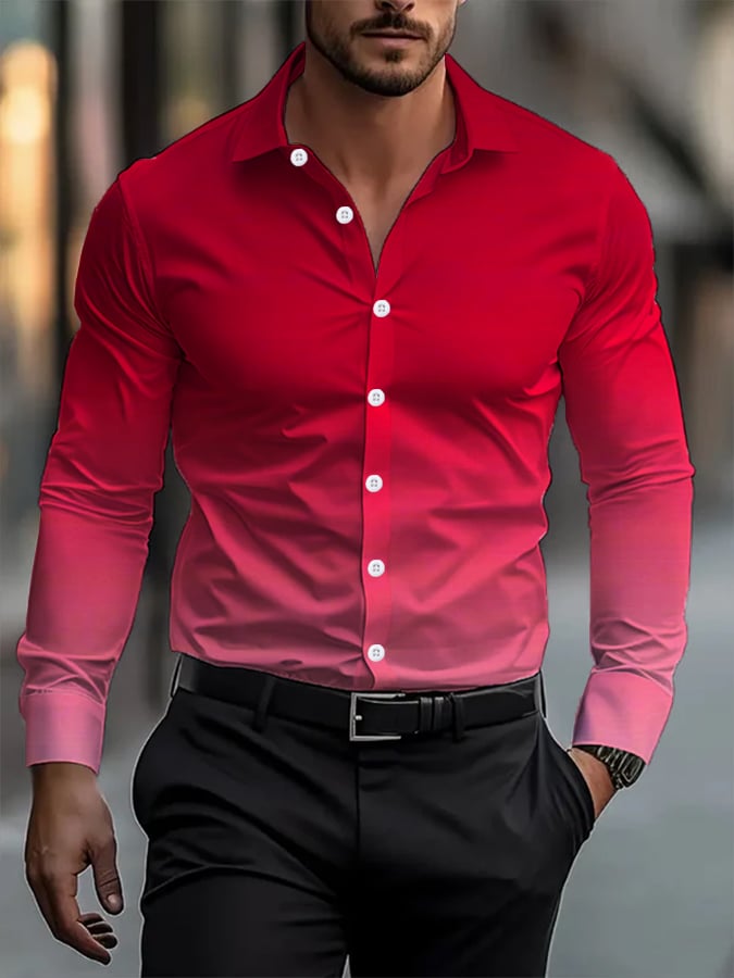 Camisa degradado ejecutivo casual para hombre