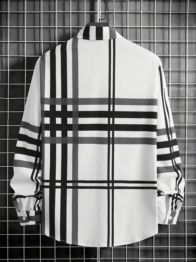 Camisa a cuadros ejecutivo casual para hombre