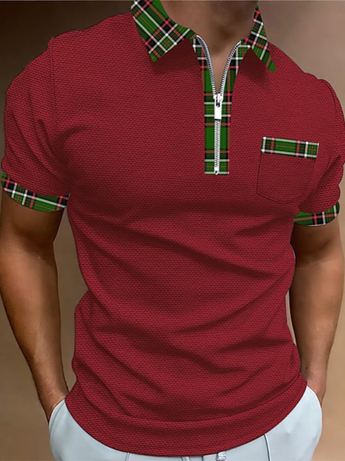 Camisa polo estampado Lapel Pullover casual para hombre
