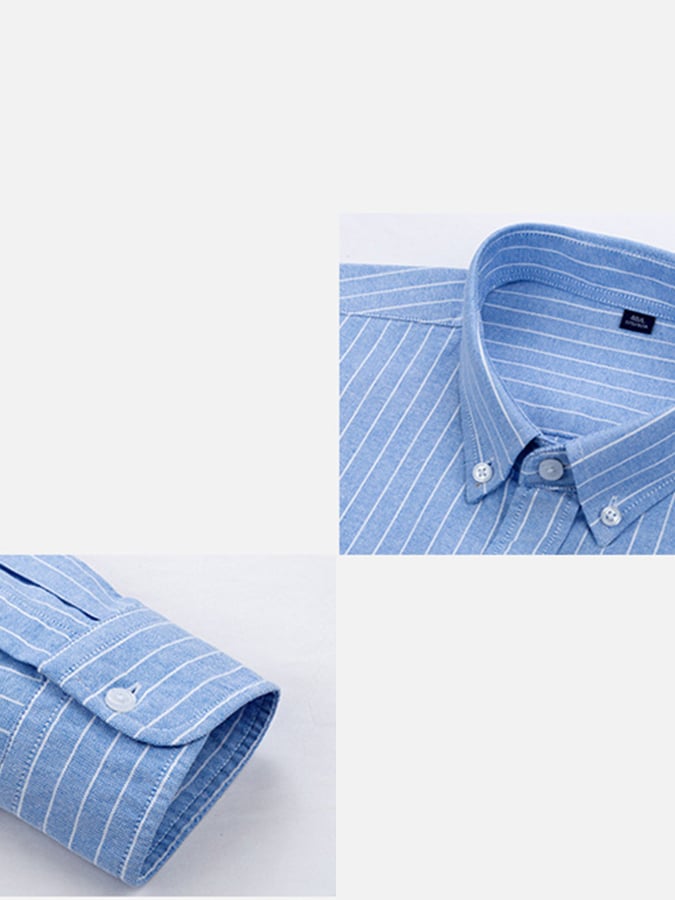 Camisa ejecutivo de algodón a rayas para hombre