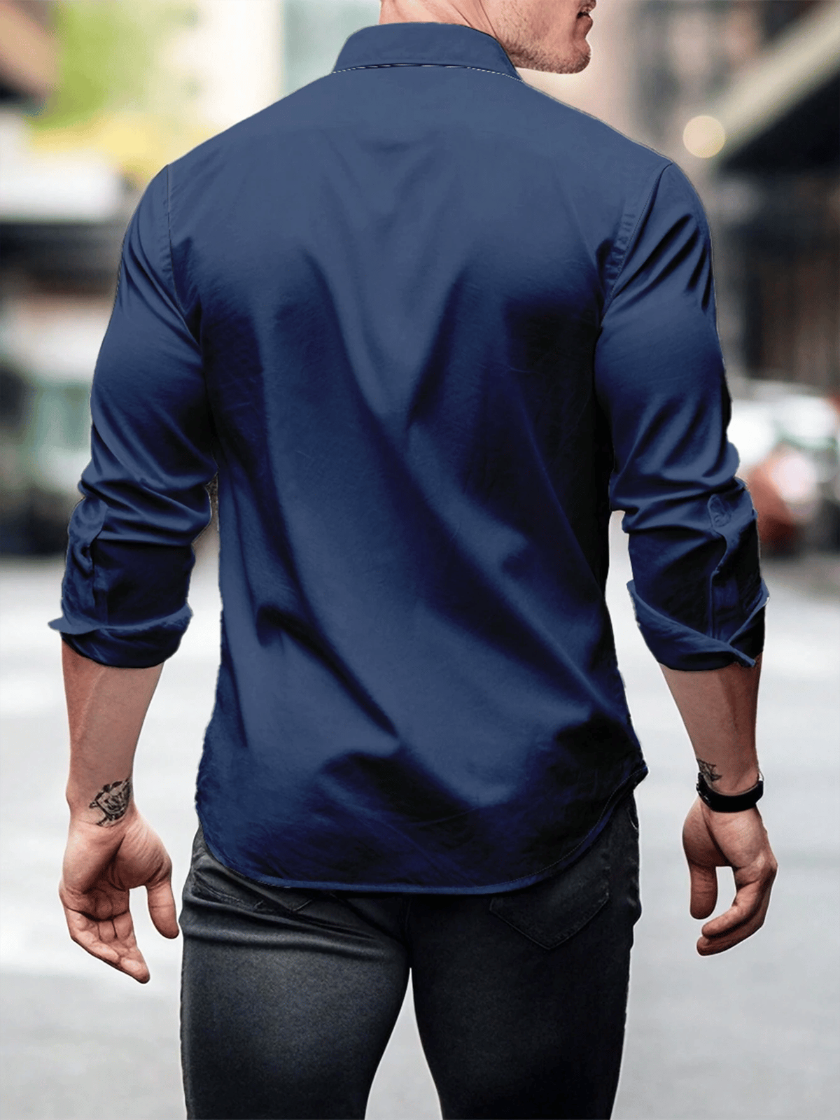 Camisa ejecutivo casual de manga larga para hombre