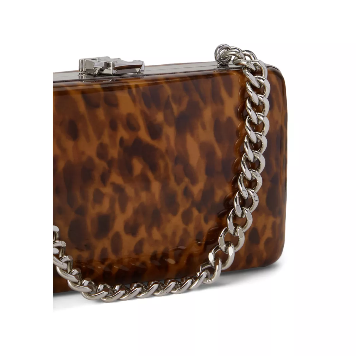 Tortoiseshell Patent Small Franki Clutch - 5