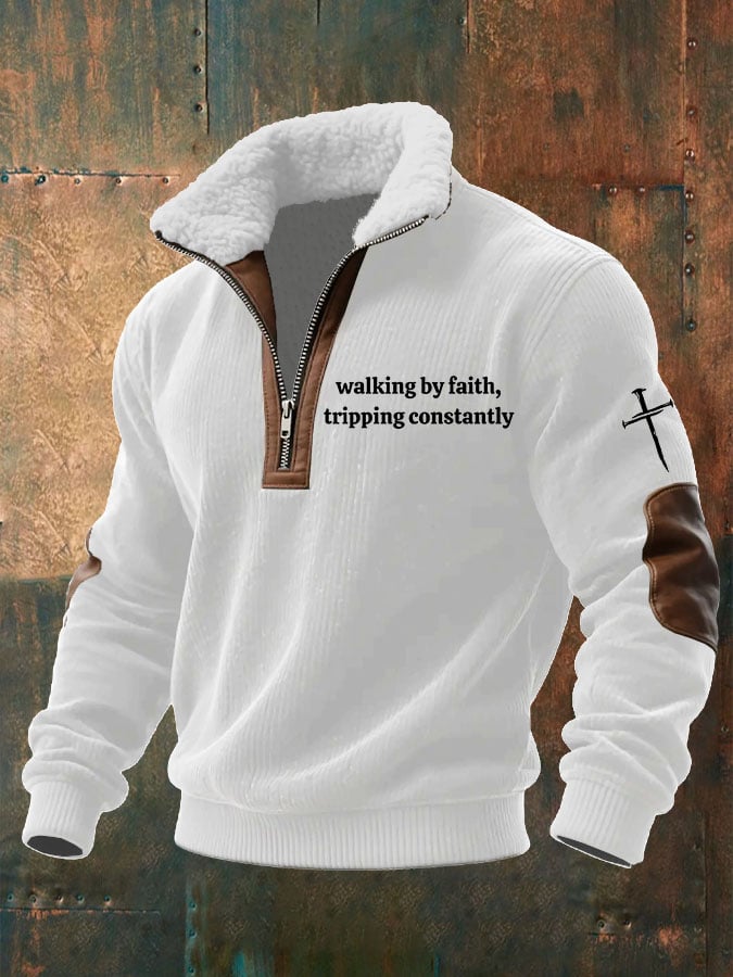 Sudadera Walking by Faith Tripping Constantly estampado tejidoted Fabric cierre Fur cuello para hombre