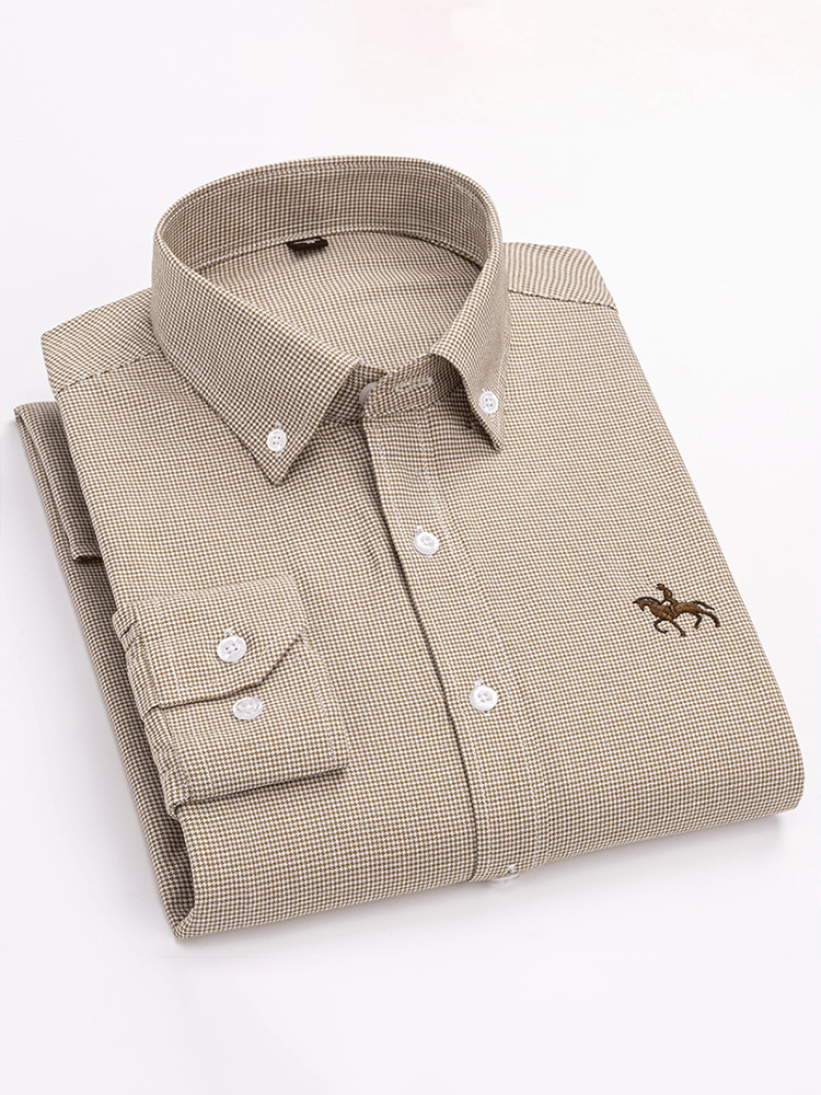 Camisa 100% de algodón ejecutivo de manga larga para hombre