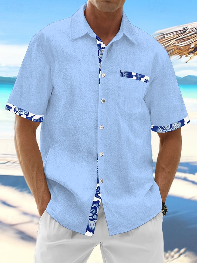 Camisa Hawaiian estampado de modaable Resort casual (With Pockets) para hombre