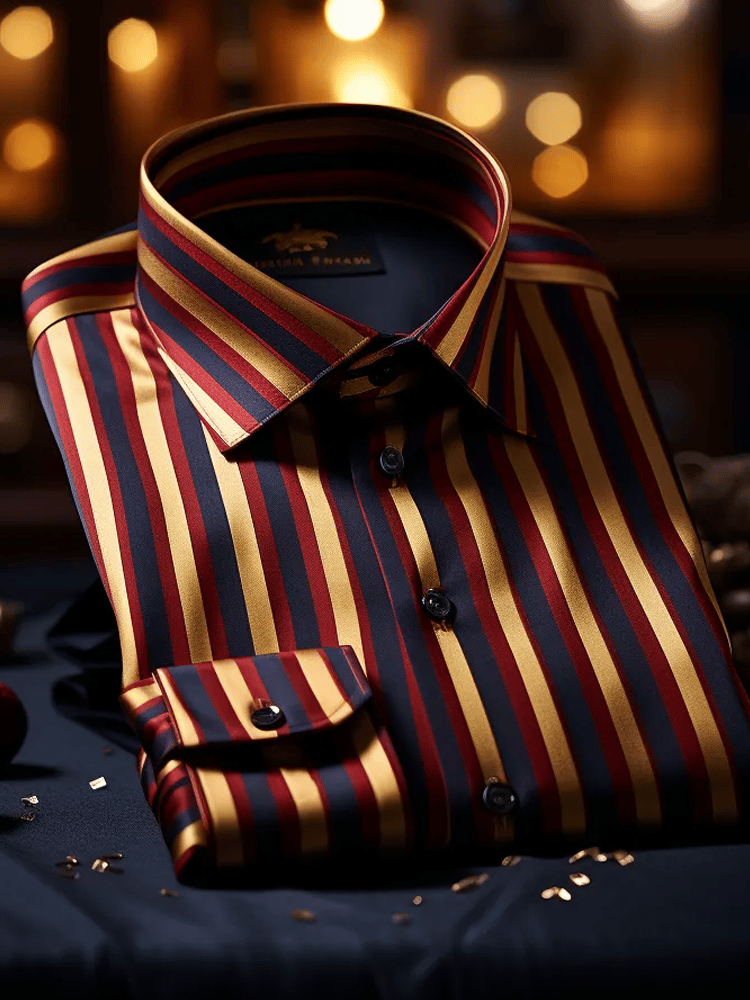 Camisa elegante Romantic a rayas de manga larga para hombre