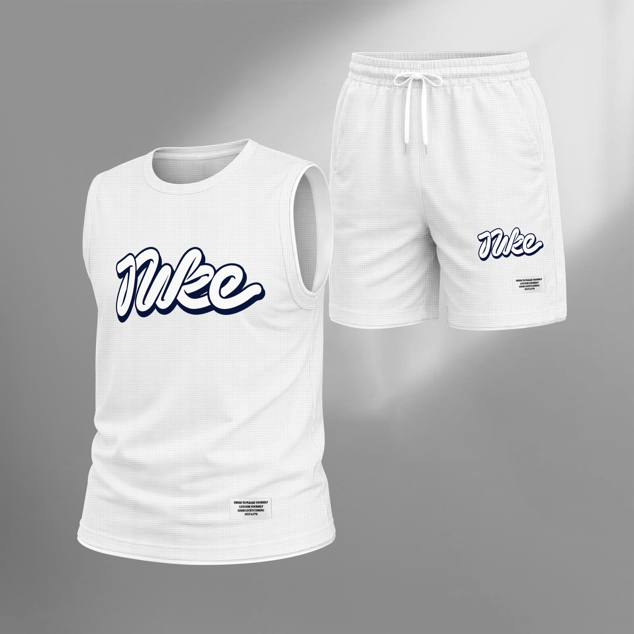 Shorts Graphic Letter Summer Set Sleeveless Tank Top & Matching Outfit, Lightweight casual Streetwear Athletic Set for Everyday & Holiday para hombre