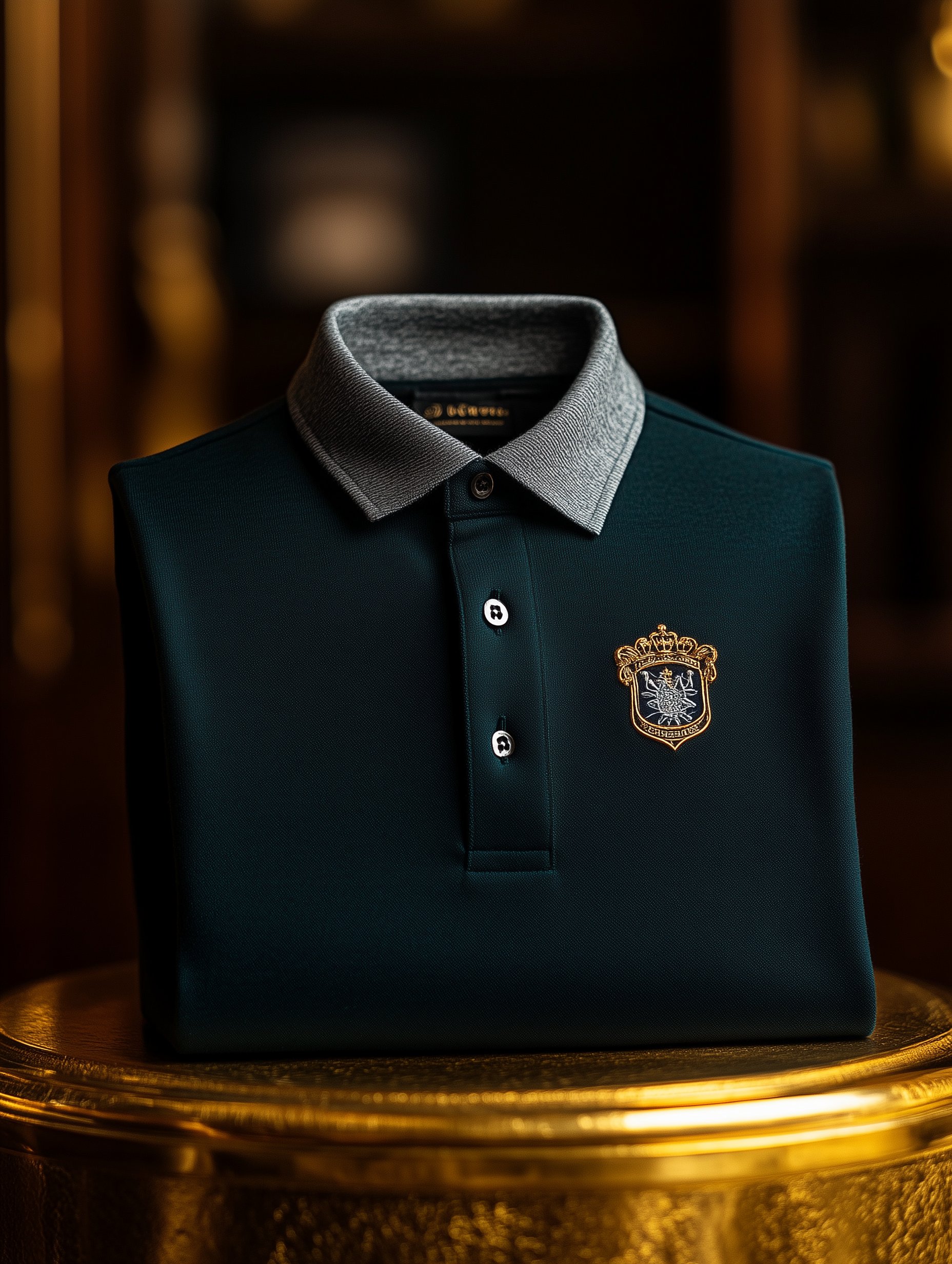 Camisa polo ejecutivo casual Button Old Money British Emblem de manga corta para hombre