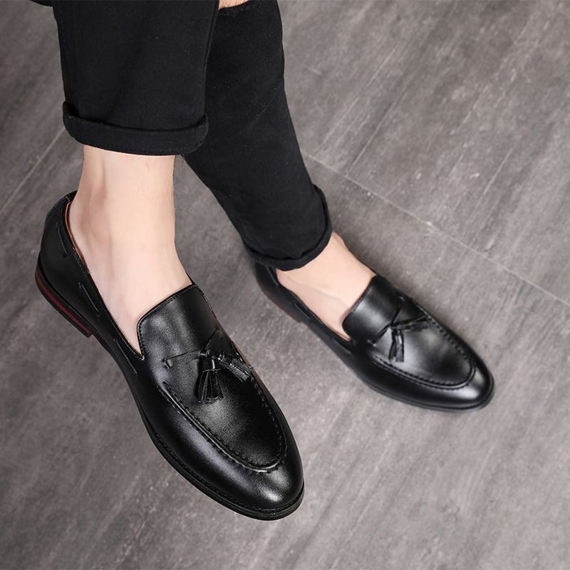 Zapatos de moda vintage Tassel cuero para hombre