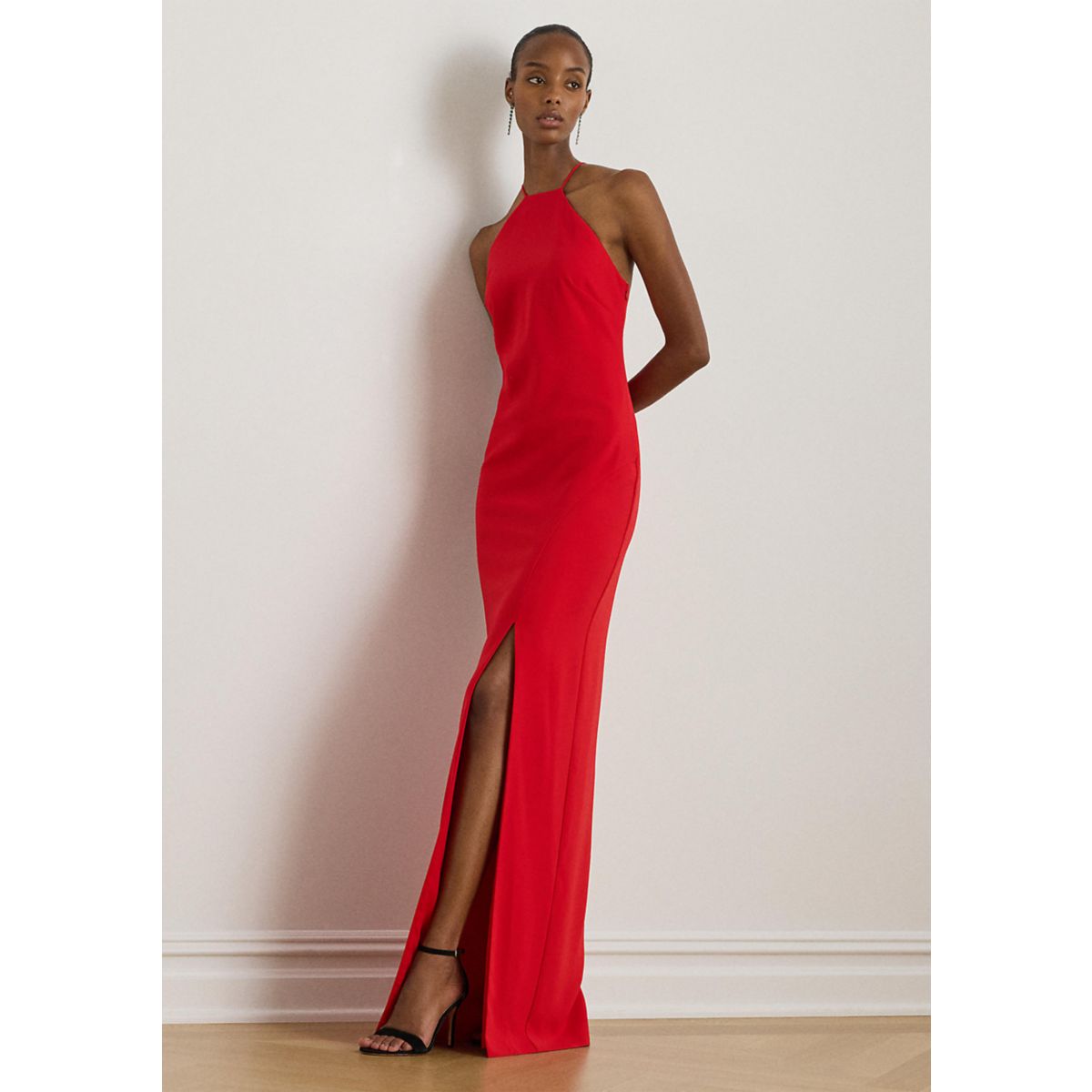 Double-Faced Crepe Halter Gown - 1