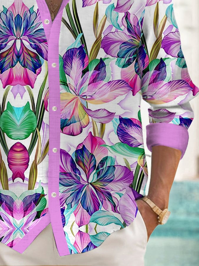 Art floral Hawaiian casual Resorcamiseta para hombre