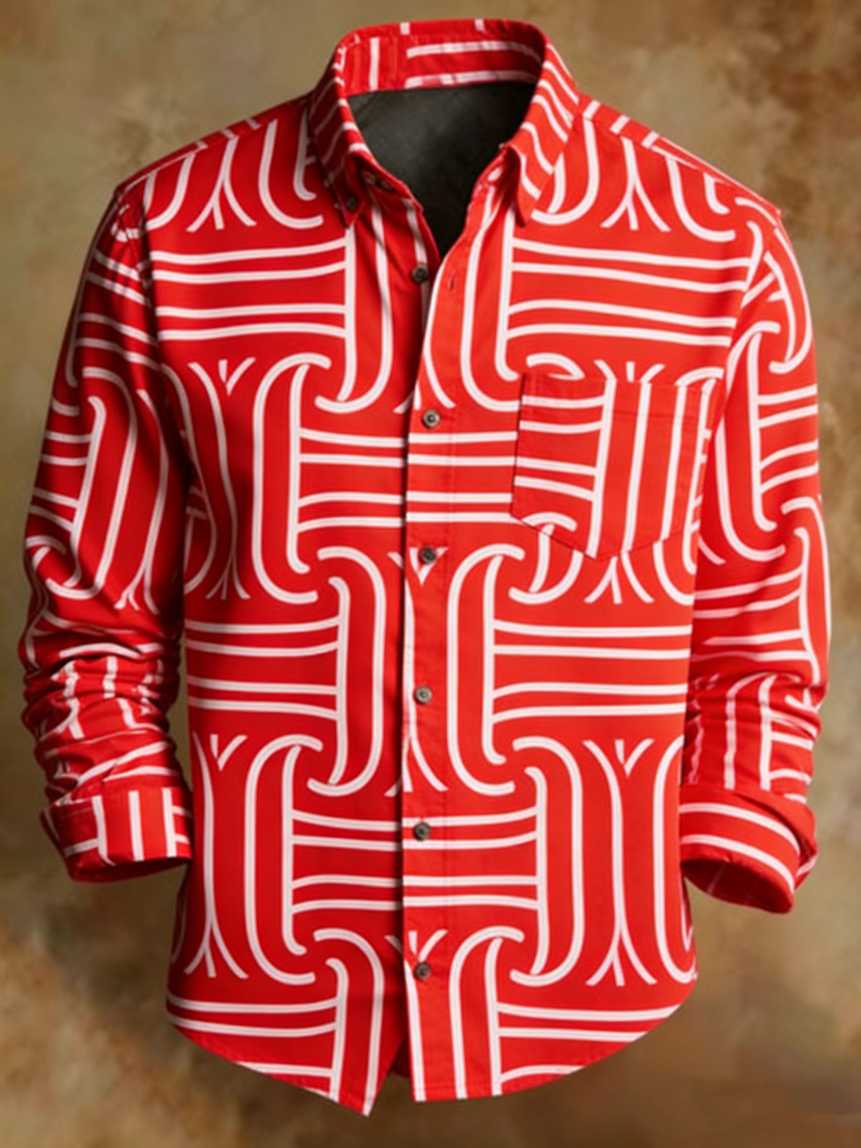 Retro Abstract Geometric Princamiseta para hombre