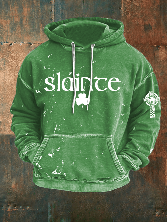 Sudadera St. Patrick's Day estampado Hooded para hombre