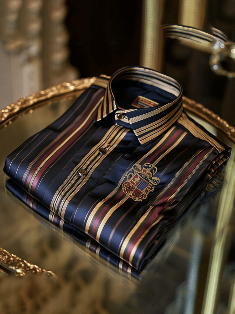 Camisa satén Luxe de manga larga con botones para hombre