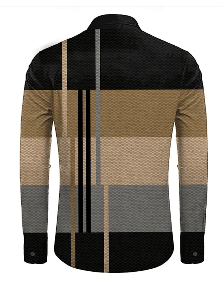 Camisa a cuadros ejecutivo de manga larga para hombre