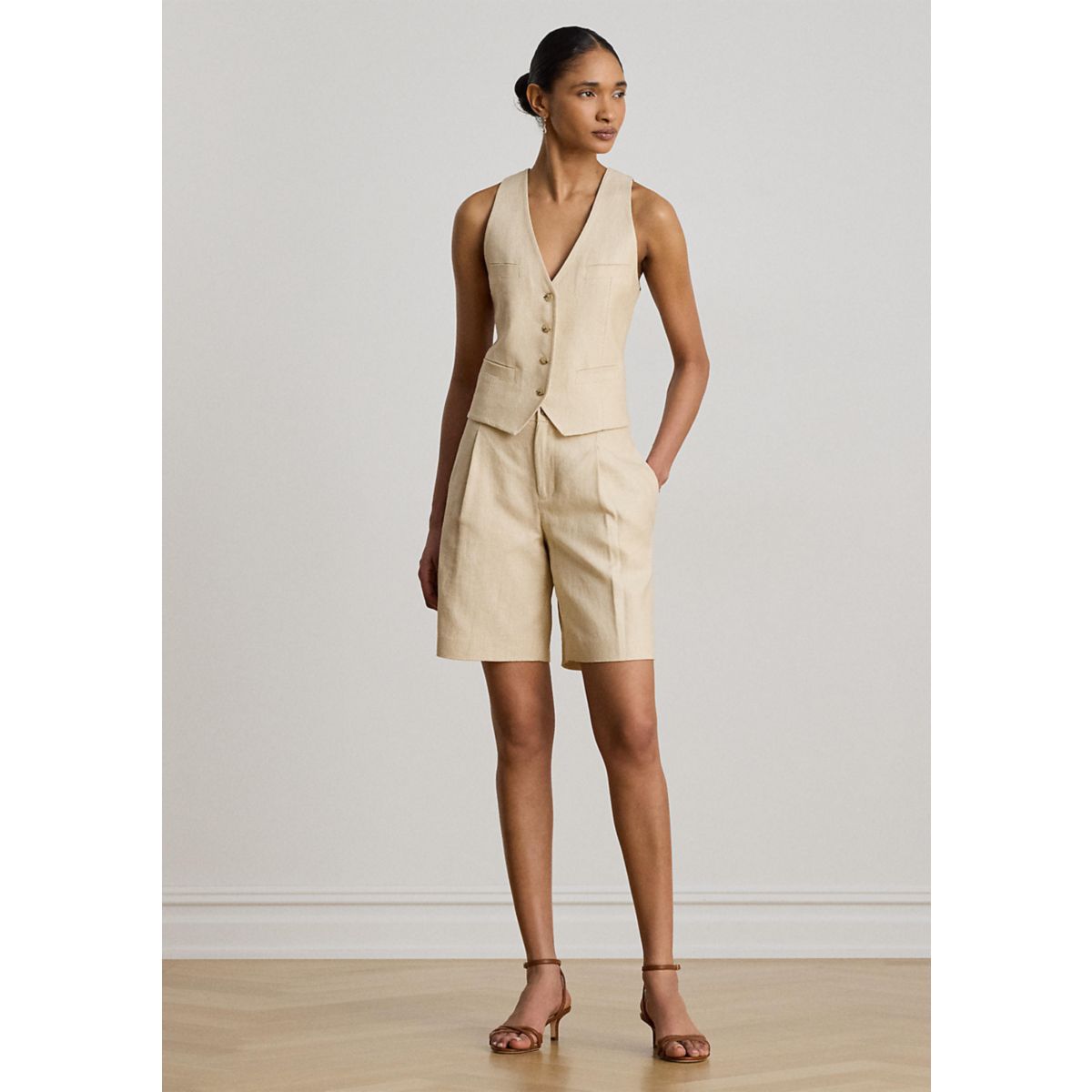 Pleated Linen-Cotton Tweed Bermuda Shorts - 4